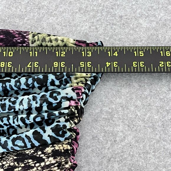 Womens Jumpsuit SZ S Strapless Multicolor Animal Patchwork Print Grunge Clubbing - Picture 5 of 8